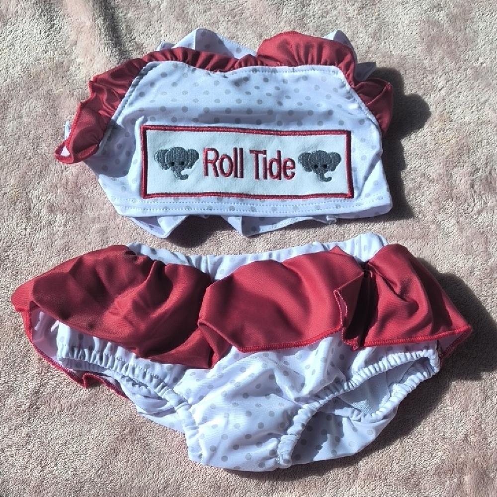 Roll Tide Kids Swim Set - Red and White